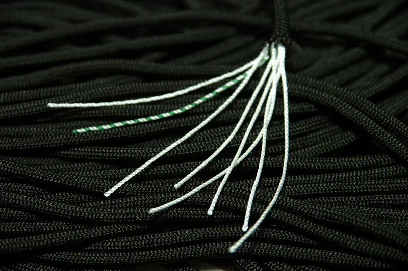 8 Strand 550 Paracord - Black - 1000' Spool