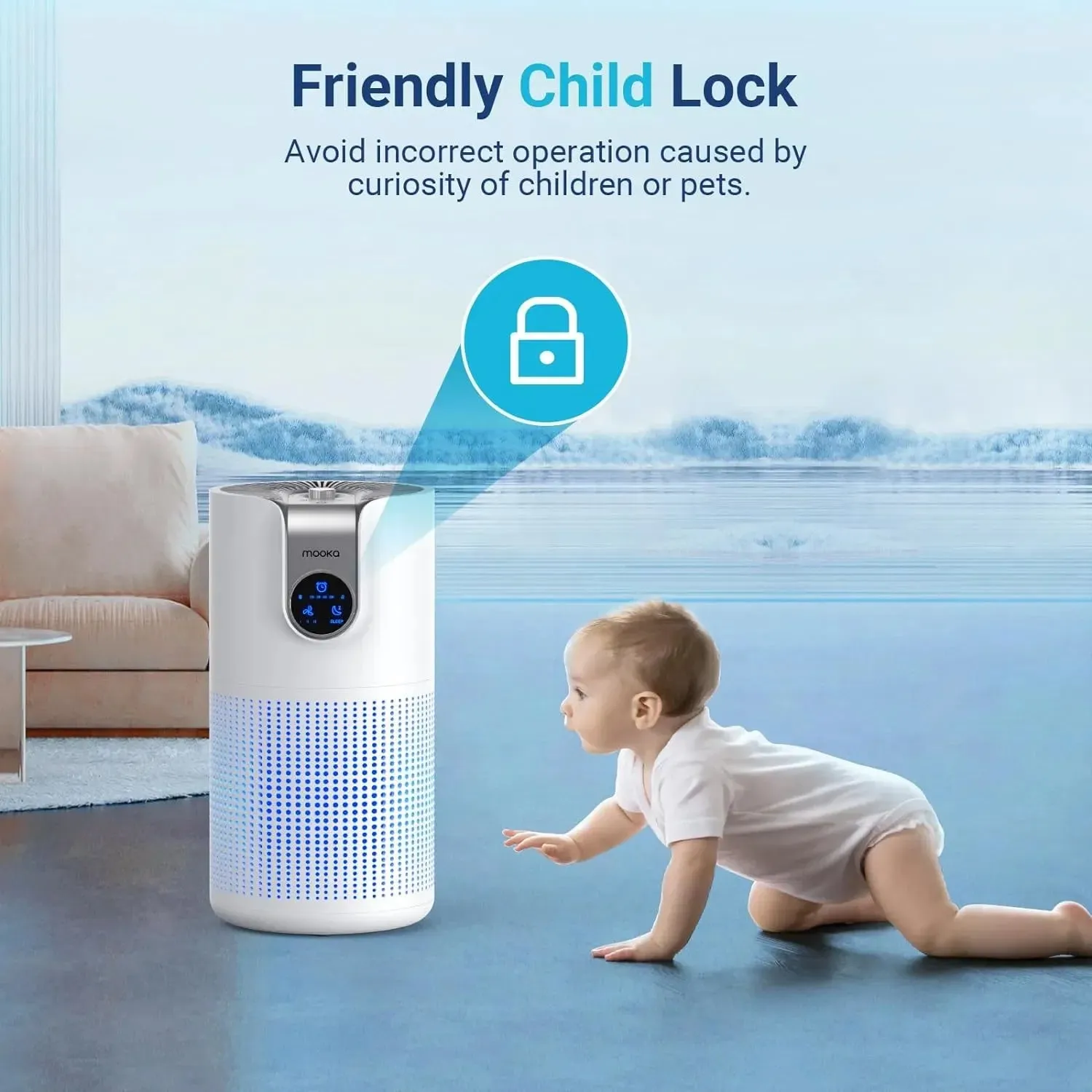 Air Purifiers for Home Up to 1500 Sq.Ft, Large Air Purifier with HEPA 13 Filter, Remove 99.97% of Pet Hair Odor Dust Smoke Pollen, Essential Oil Air Purifier,White