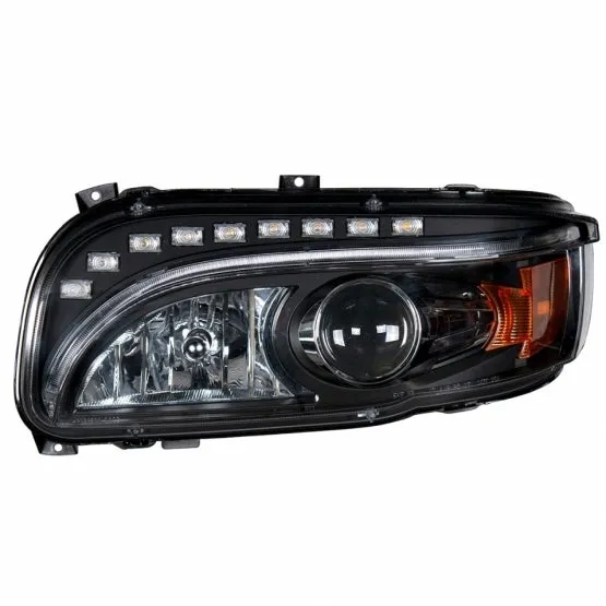 Blackout Projection Headlight w/ LED Position & Turn Signal Light For 2008  Peterbilt 388/389