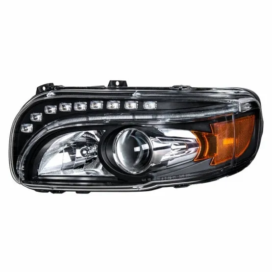 Blackout Projection Headlight w/ LED Position & Turn Signal Light For 2008  Peterbilt 388/389