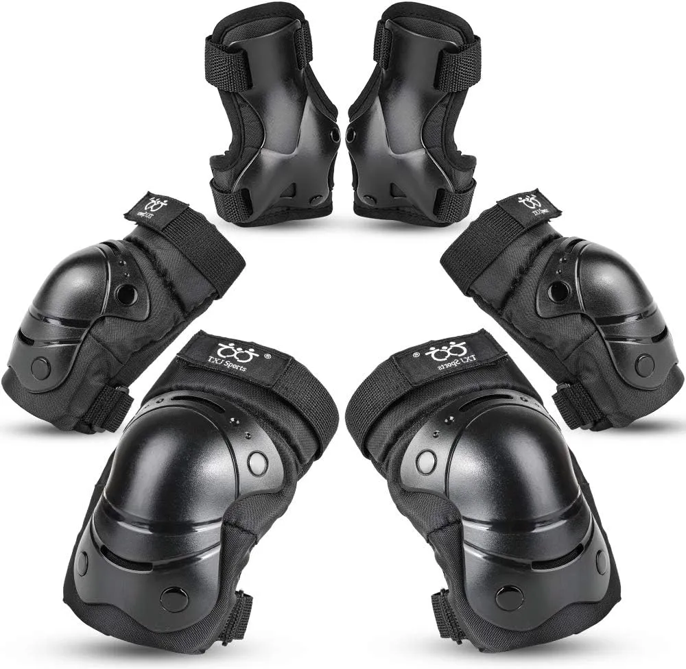 Kids/Adult/Youth Knee and Elbow Pads with Wrist Guards 3 in 1 Protective Gear Set for Skateboarding Cycling BMX Bike Scooter Skating Rollerblading Riding